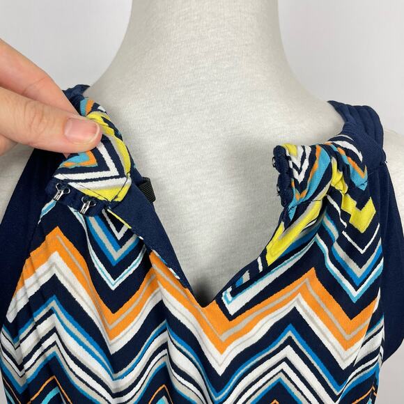 Apt. 9 | NWT Colorful Chevron Print Halter Neck Faux Wrap Stretch Knit Dress - Picture 7 of 10